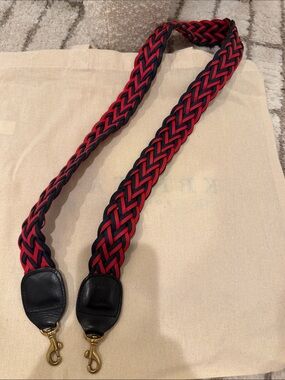 Clare V Red and Black Braided Strap with Gold Hardware